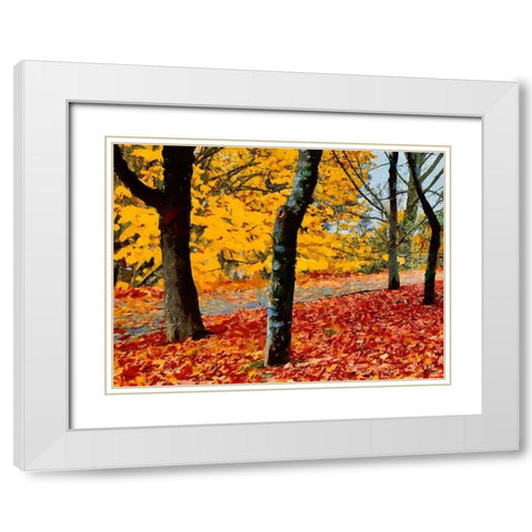 Autumn has Come White Modern Wood Framed Art Print with Double Matting by Medeiros, Celito