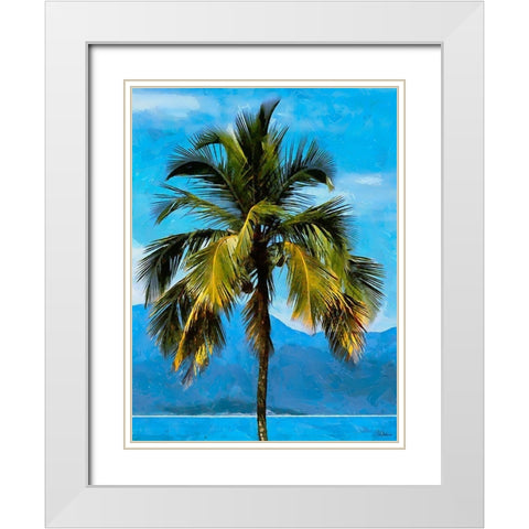 Pink a Purple Flowering Tree White Modern Wood Framed Art Print with Double Matting by Medeiros, Celito