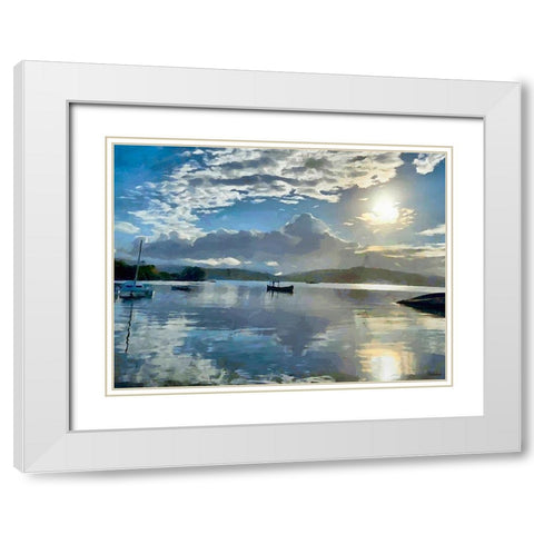 Two Coconut Trees White Modern Wood Framed Art Print with Double Matting by Medeiros, Celito