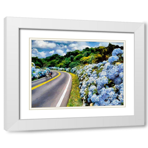 Paradise on Earth White Modern Wood Framed Art Print with Double Matting by Medeiros, Celito