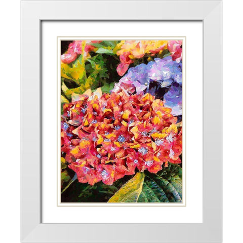 Red - Yellow Flower White Modern Wood Framed Art Print with Double Matting by Medeiros, Celito