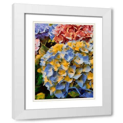 Purple - Yellow Flower White Modern Wood Framed Art Print with Double Matting by Medeiros, Celito