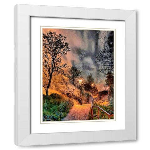 Path with the Sky White Modern Wood Framed Art Print with Double Matting by Medeiros, Celito