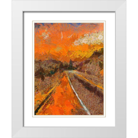 Golden Sunset White Modern Wood Framed Art Print with Double Matting by Medeiros, Celito