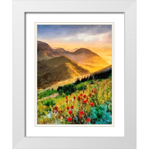 Meadow in the Mountains White Modern Wood Framed Art Print with Double Matting by Medeiros, Celito