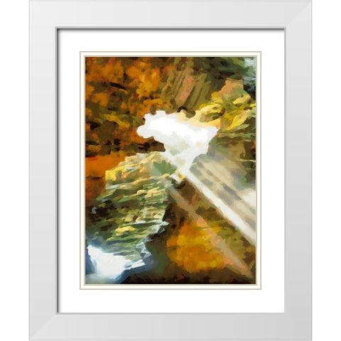 Rays of Light between the Rocks White Modern Wood Framed Art Print with Double Matting by Medeiros, Celito