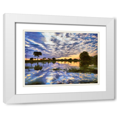 Before Sunrise White Modern Wood Framed Art Print with Double Matting by Medeiros, Celito