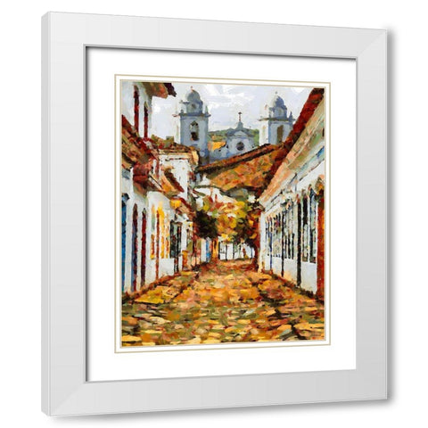 Town in South America III White Modern Wood Framed Art Print with Double Matting by Medeiros, Celito