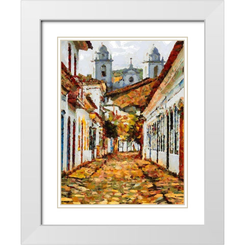 Town in South America III White Modern Wood Framed Art Print with Double Matting by Medeiros, Celito