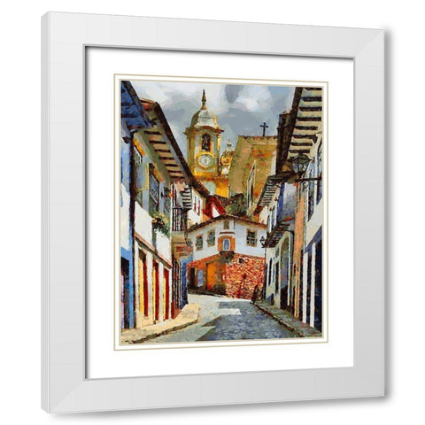 Town in South America IV White Modern Wood Framed Art Print with Double Matting by Medeiros, Celito