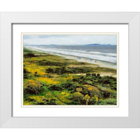 The Coast in Brazil White Modern Wood Framed Art Print with Double Matting by Medeiros, Celito