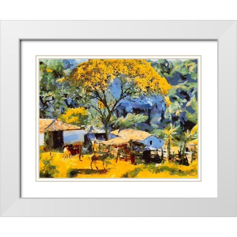 Farm in Brazil III White Modern Wood Framed Art Print with Double Matting by Medeiros, Celito