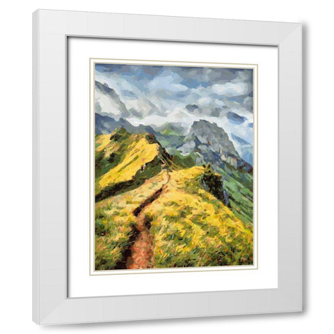 Path in the Mountains White Modern Wood Framed Art Print with Double Matting by Medeiros, Celito