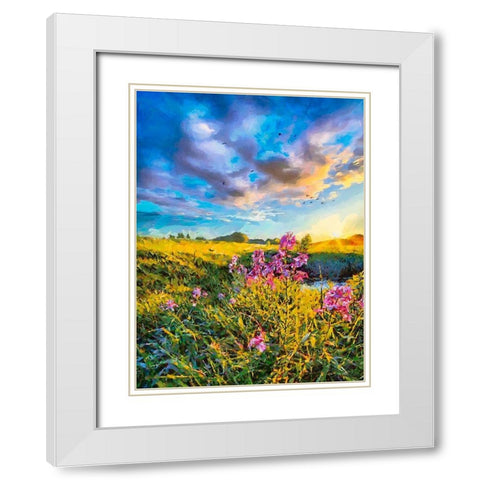 Beautiful Nature White Modern Wood Framed Art Print with Double Matting by Medeiros, Celito