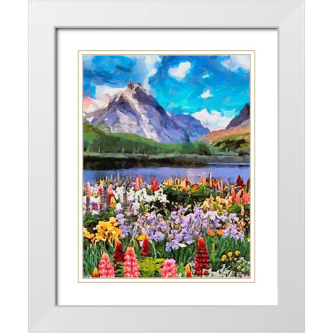 Mountains Meadow VI White Modern Wood Framed Art Print with Double Matting by Medeiros, Celito