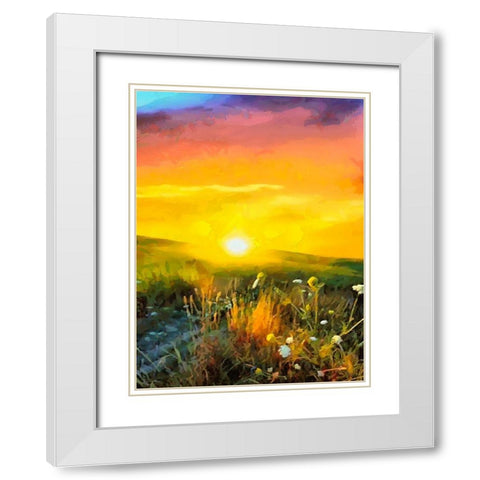 Fresh Sunrise White Modern Wood Framed Art Print with Double Matting by Medeiros, Celito