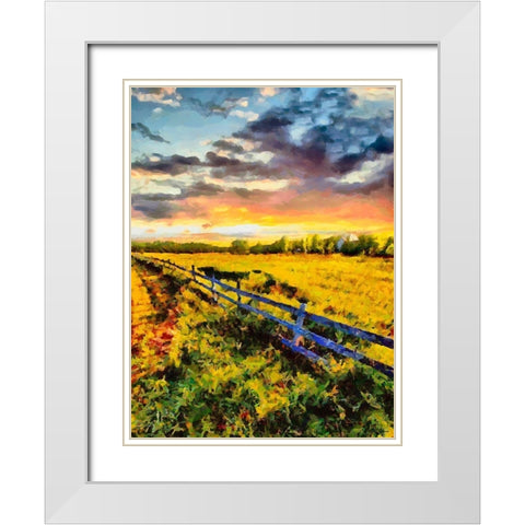 Romantic Sunset IV White Modern Wood Framed Art Print with Double Matting by Medeiros, Celito