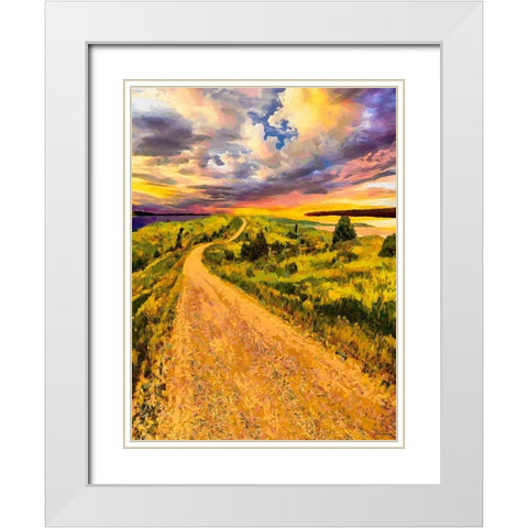 Long Way Home I White Modern Wood Framed Art Print with Double Matting by Medeiros, Celito