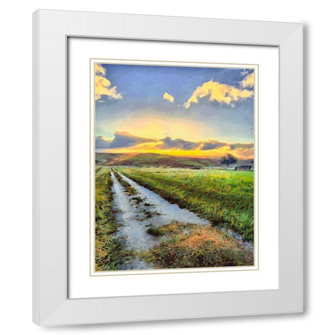Long Way Home II White Modern Wood Framed Art Print with Double Matting by Medeiros, Celito