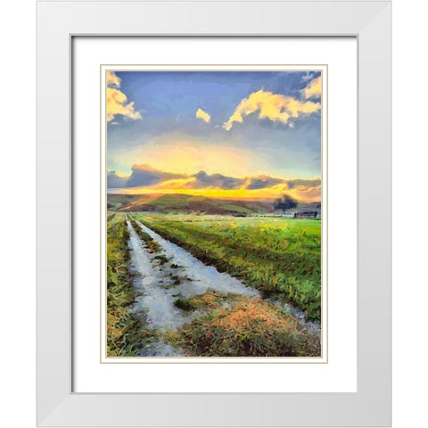 Long Way Home II White Modern Wood Framed Art Print with Double Matting by Medeiros, Celito