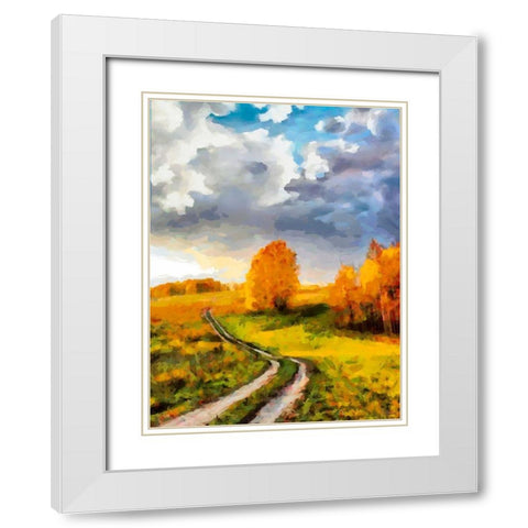 Long Way Home III White Modern Wood Framed Art Print with Double Matting by Medeiros, Celito