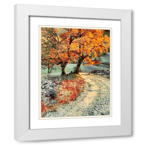 First Snow in Autumn White Modern Wood Framed Art Print with Double Matting by Medeiros, Celito