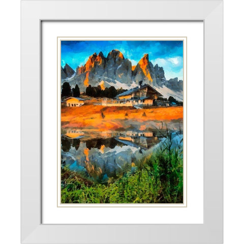 Dolomity Mountains II White Modern Wood Framed Art Print with Double Matting by Medeiros, Celito