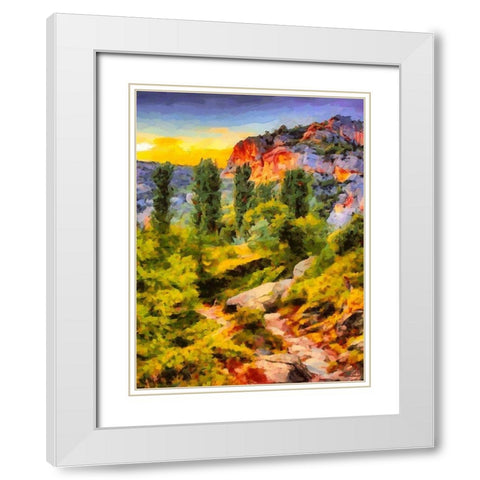 Dolomity Mountains III White Modern Wood Framed Art Print with Double Matting by Medeiros, Celito