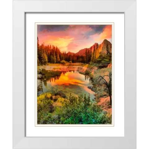 Dolomity Mountains IV White Modern Wood Framed Art Print with Double Matting by Medeiros, Celito
