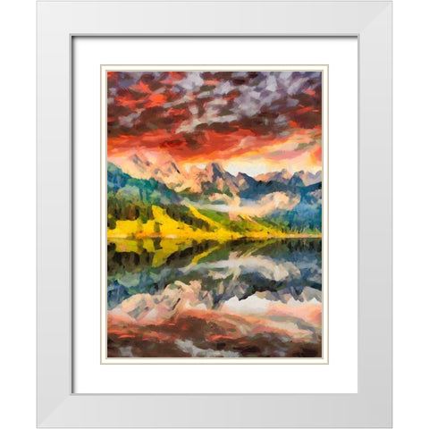 Dolomity Mountains V White Modern Wood Framed Art Print with Double Matting by Medeiros, Celito