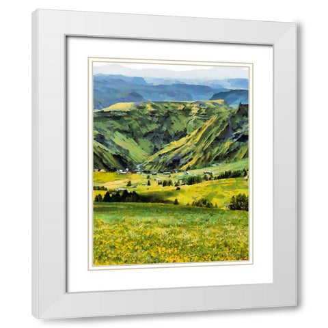Mountain Valley I White Modern Wood Framed Art Print with Double Matting by Medeiros, Celito