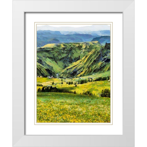 Mountain Valley I White Modern Wood Framed Art Print with Double Matting by Medeiros, Celito