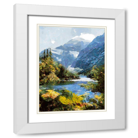 Wild River II White Modern Wood Framed Art Print with Double Matting by Medeiros, Celito