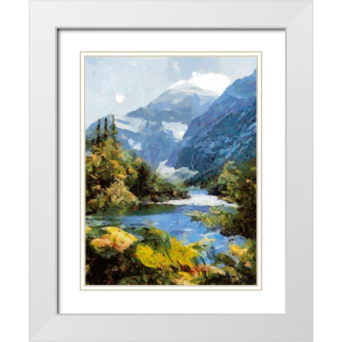 Wild River II White Modern Wood Framed Art Print with Double Matting by Medeiros, Celito