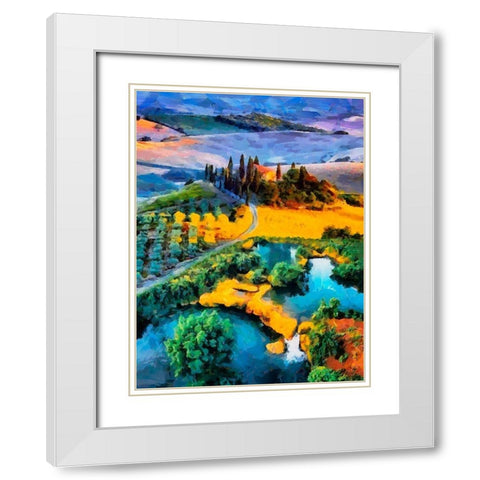 Tuscany White Modern Wood Framed Art Print with Double Matting by Medeiros, Celito