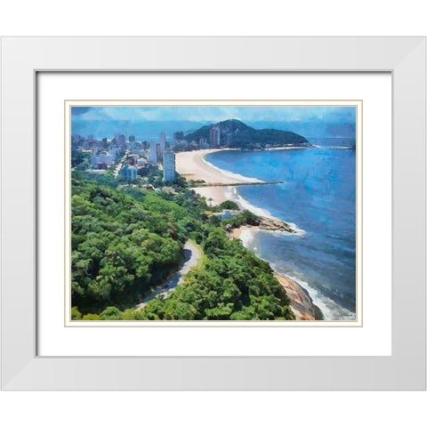 Beach in Rio VII White Modern Wood Framed Art Print with Double Matting by Medeiros, Celito