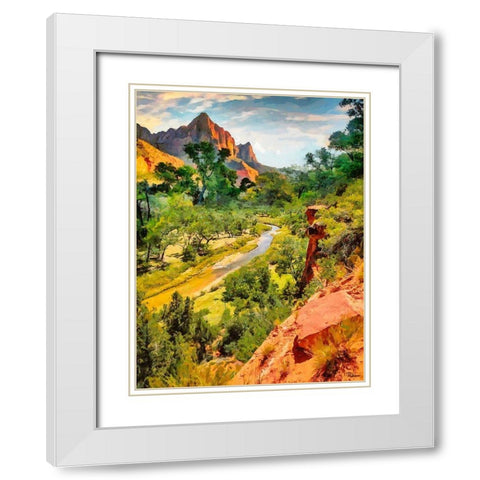 Beauty of Rocks II White Modern Wood Framed Art Print with Double Matting by Medeiros, Celito
