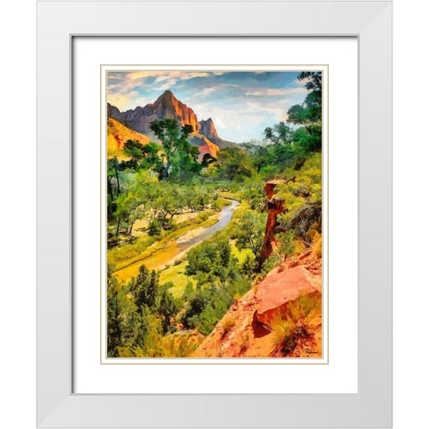 Beauty of Rocks II White Modern Wood Framed Art Print with Double Matting by Medeiros, Celito