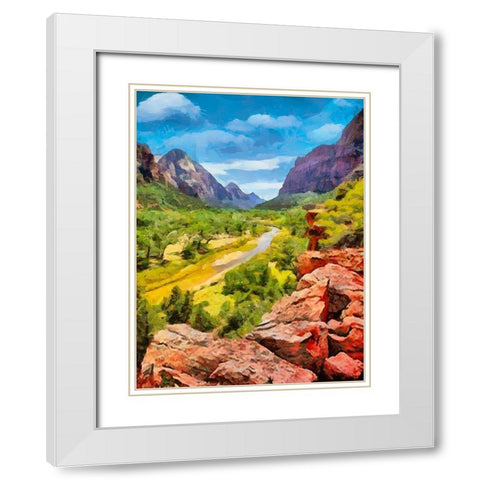 Beauty of Rocks III White Modern Wood Framed Art Print with Double Matting by Medeiros, Celito