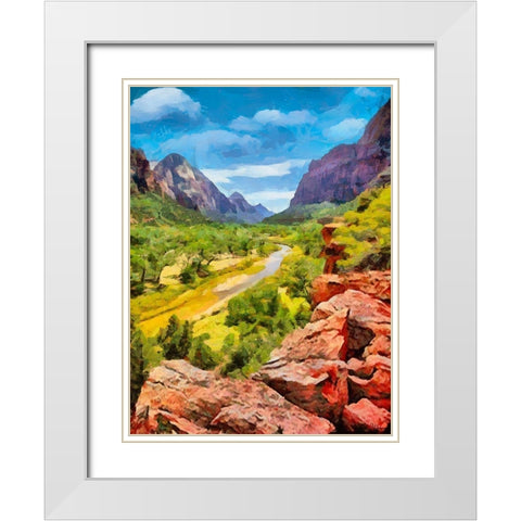 Beauty of Rocks III White Modern Wood Framed Art Print with Double Matting by Medeiros, Celito