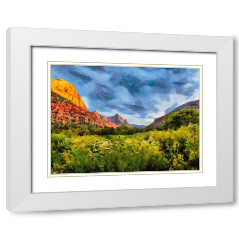 Beauty of Rocks V White Modern Wood Framed Art Print with Double Matting by Medeiros, Celito