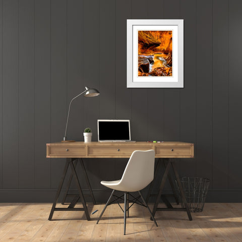 Yellow Laguna White Modern Wood Framed Art Print with Double Matting by Medeiros, Celito