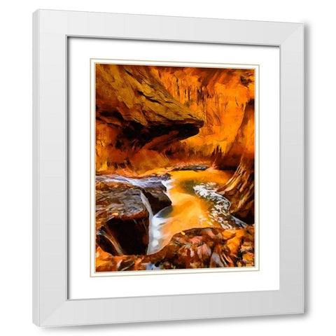 Yellow Laguna White Modern Wood Framed Art Print with Double Matting by Medeiros, Celito