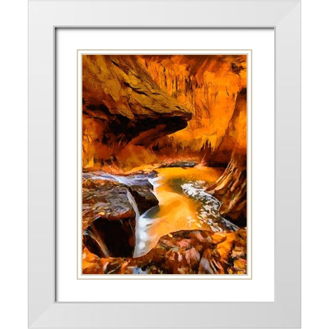 Yellow Laguna White Modern Wood Framed Art Print with Double Matting by Medeiros, Celito