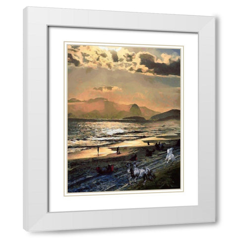 Evening near Rio White Modern Wood Framed Art Print with Double Matting by Medeiros, Celito