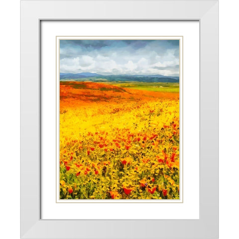 Yellow Meadow X White Modern Wood Framed Art Print with Double Matting by Medeiros, Celito