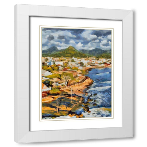 Beach in Brazil White Modern Wood Framed Art Print with Double Matting by Medeiros, Celito
