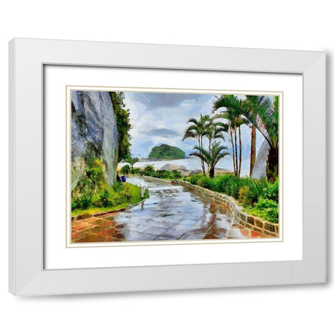 Road to the Beach White Modern Wood Framed Art Print with Double Matting by Medeiros, Celito