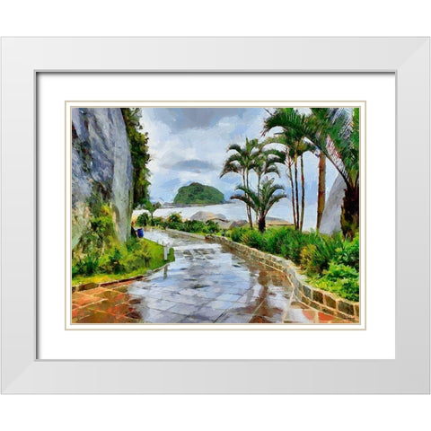 Road to the Beach White Modern Wood Framed Art Print with Double Matting by Medeiros, Celito