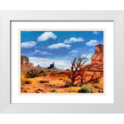 Monument Valley NP 7 White Modern Wood Framed Art Print with Double Matting by Medeiros, Celito